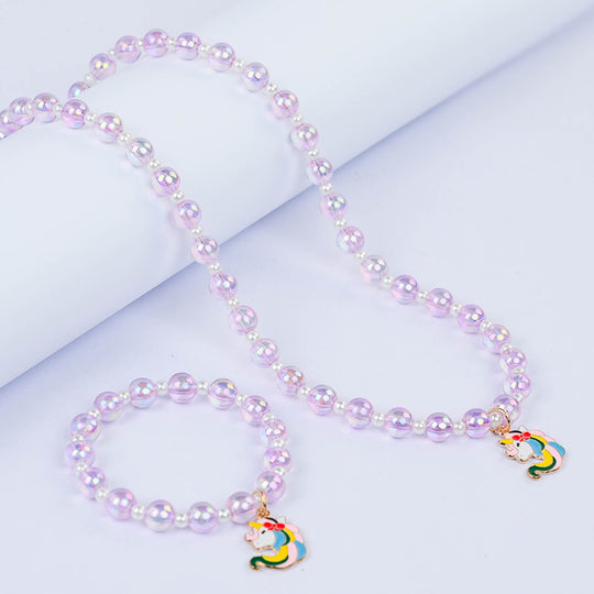 CHARM BEADED NECKLACE & BRACELET FOR GIRLS