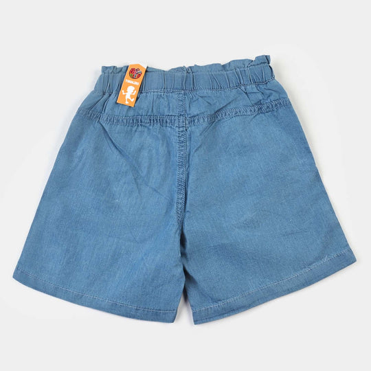 Girls Denim rigid Short Styling-Ice Blue