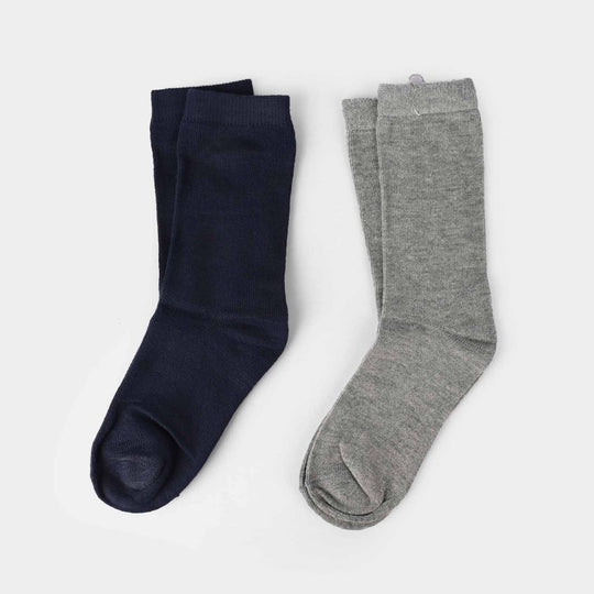 Boys Basic Pack of 2 Socks GREY/NAVY
