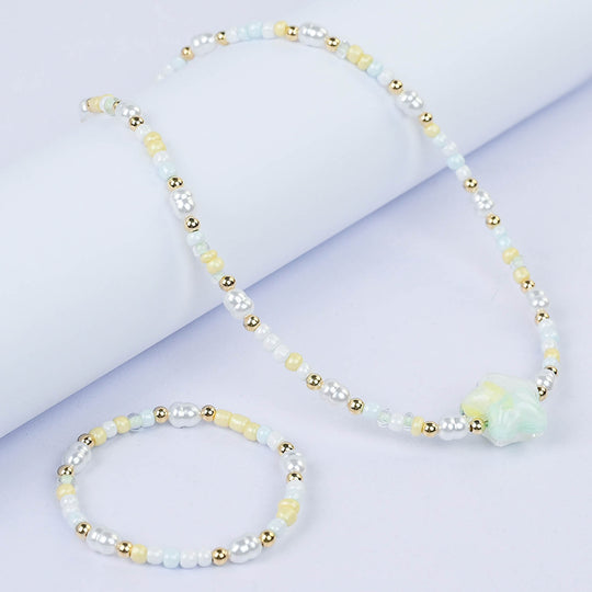 CHARM BEADED NECKLACE & BRACELET FOR GIRLS