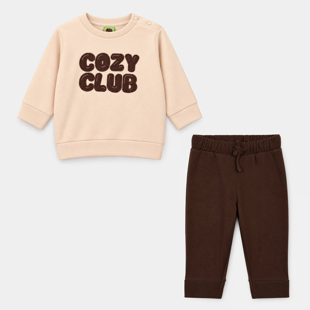 Infant Boys Yarn Dyed 2Pcs Suit Cozyclub-BROWN