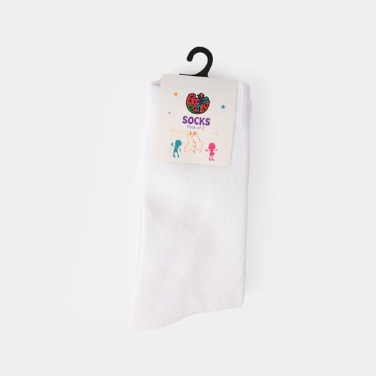 Boys Basic Pack of 2 Socks-White