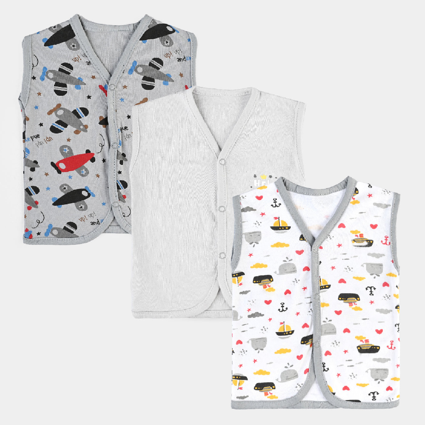 Baby Cotton Printed Vest 3Pcs Set