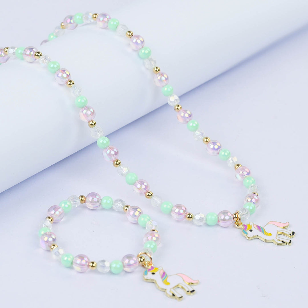 CHARM BEADED NECKLACE & BRACELET FOR GIRLS