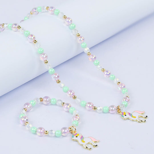 CHARM BEADED NECKLACE & BRACELET FOR GIRLS
