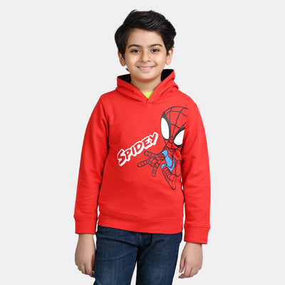 Boys Cotton Terry Jacket Character-Red