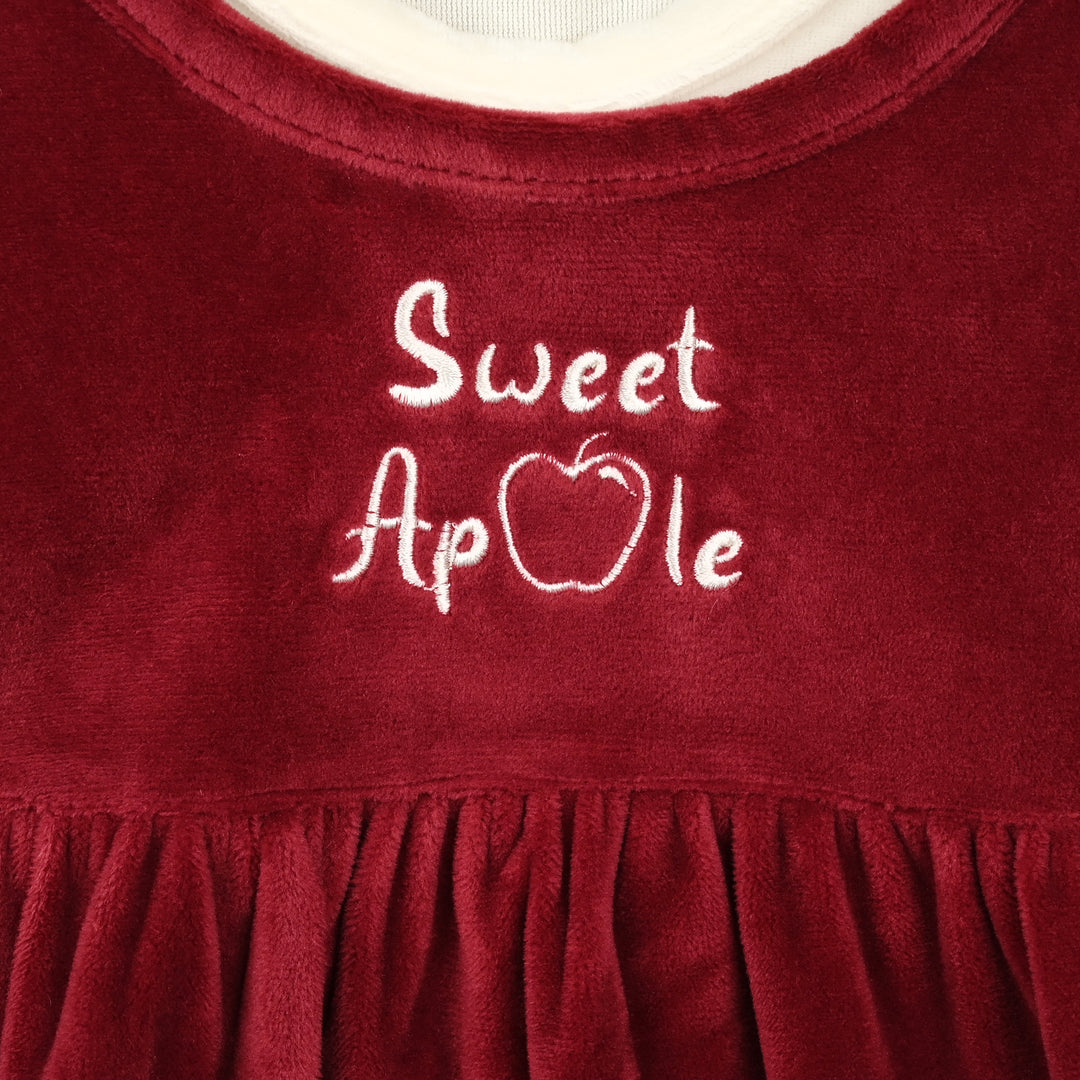 Infant Girls Cotton Interlock Knitted Suit 319 - 095- Red.Off.White