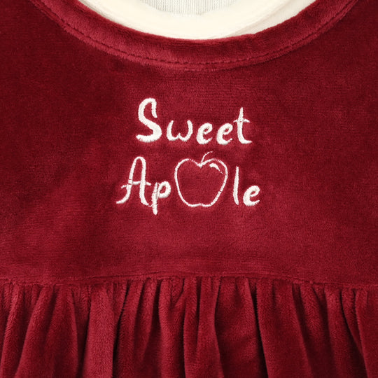 Infant Girls Cotton Interlock Knitted Suit 319 - 095- Red.Off.White