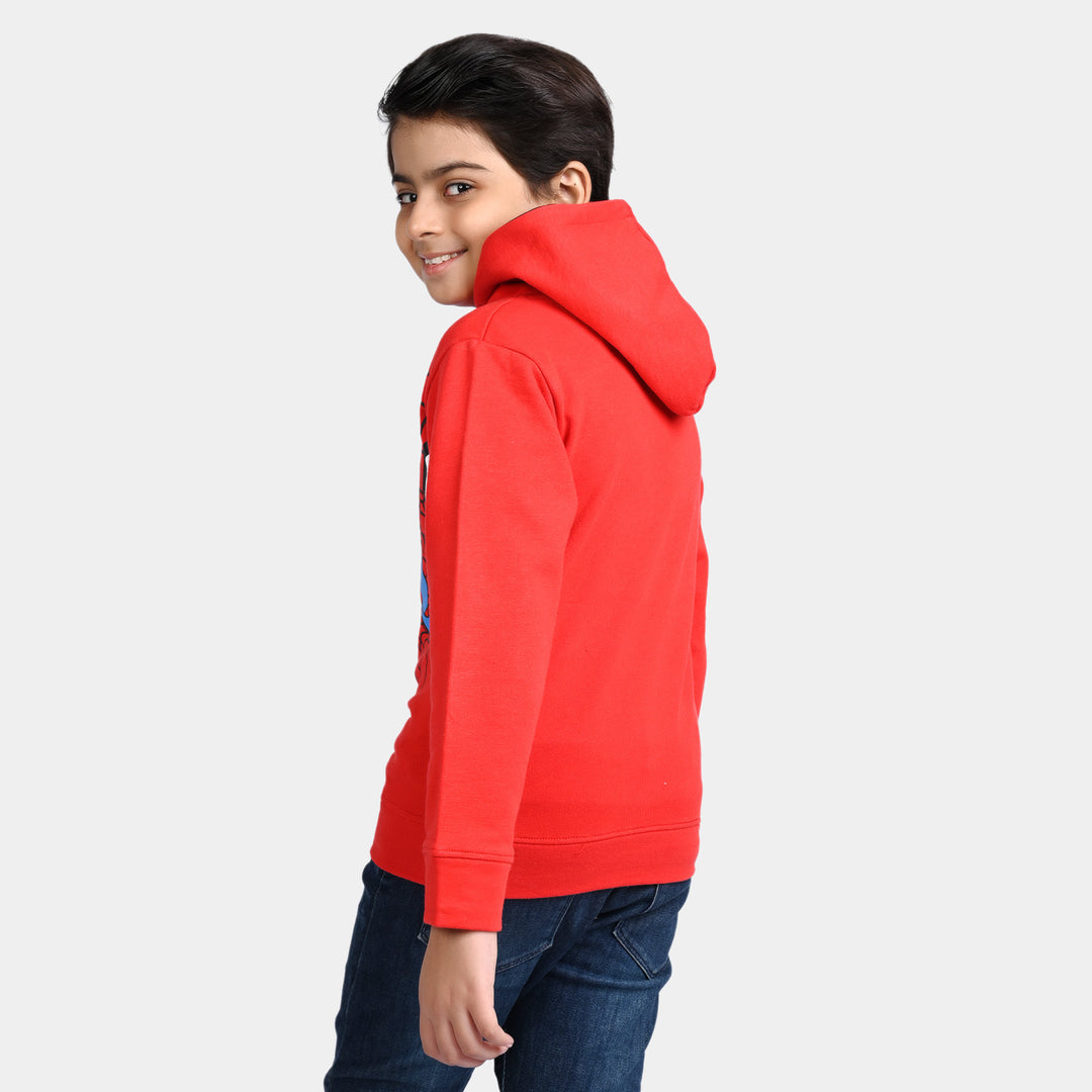 Boys Cotton Terry Jacket Character-Red
