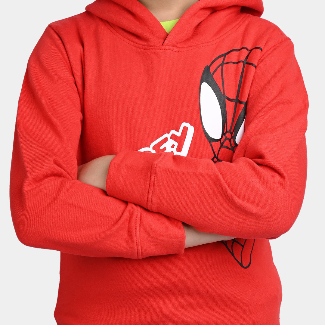 Boys Cotton Terry Jacket Character-Red