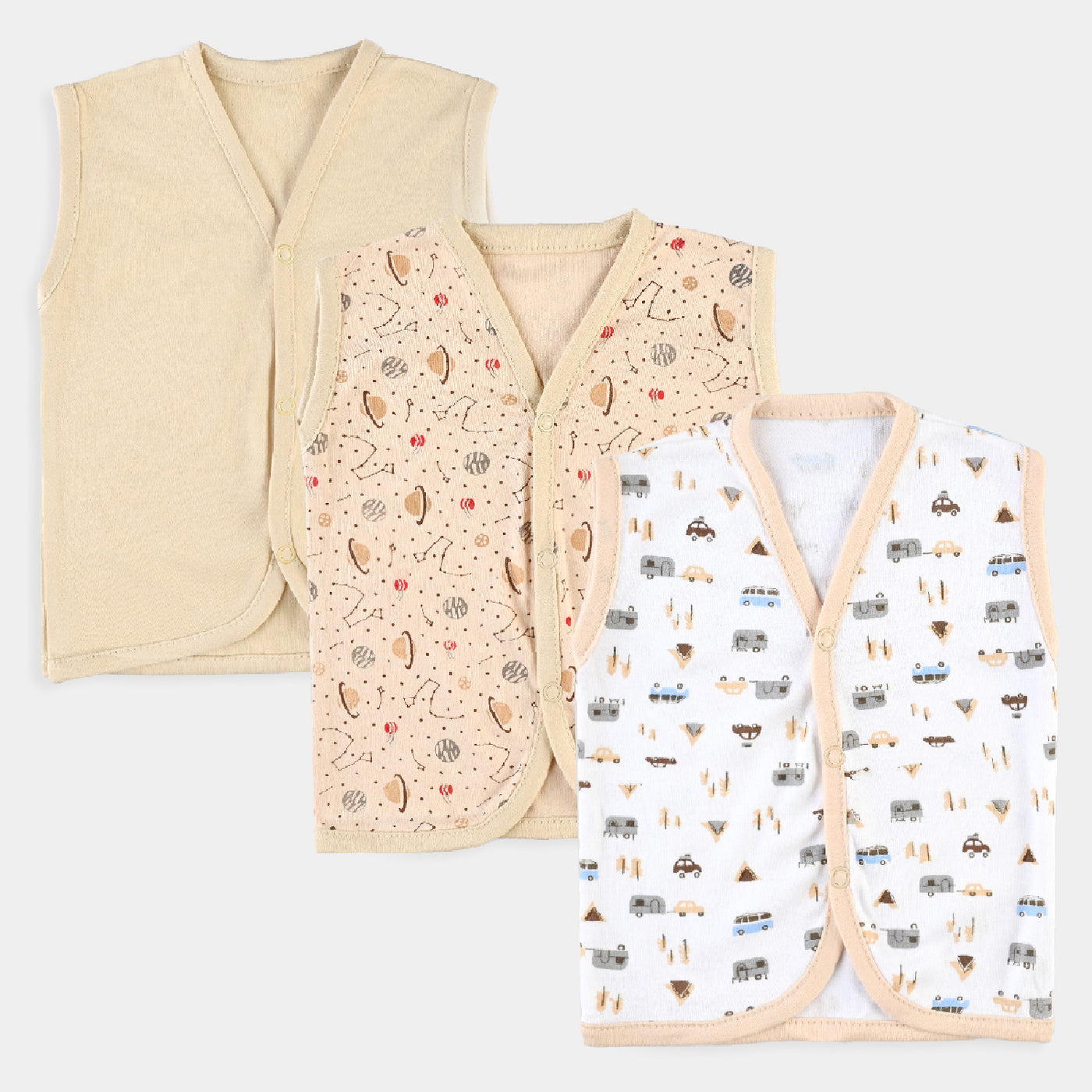 Baby Cotton Printed Vest 3Pcs Set