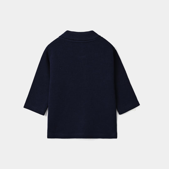 Infant Boys Thermal Polo F/S Happy Thoughts-NAVY