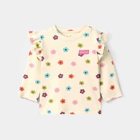 Infant Girls Cotton Jersey 2Pcs Suit Little one-White