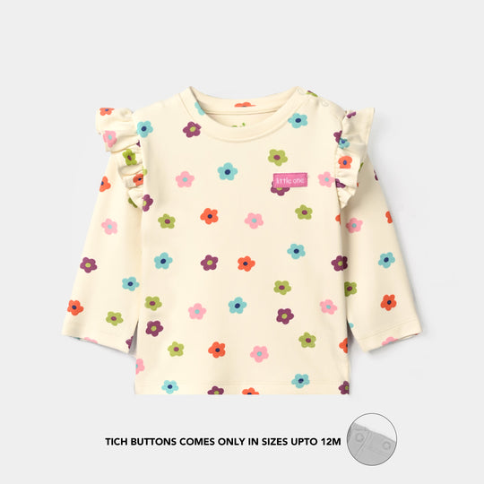 Infant Girls Cotton Jersey 2Pcs Suit Little one-White