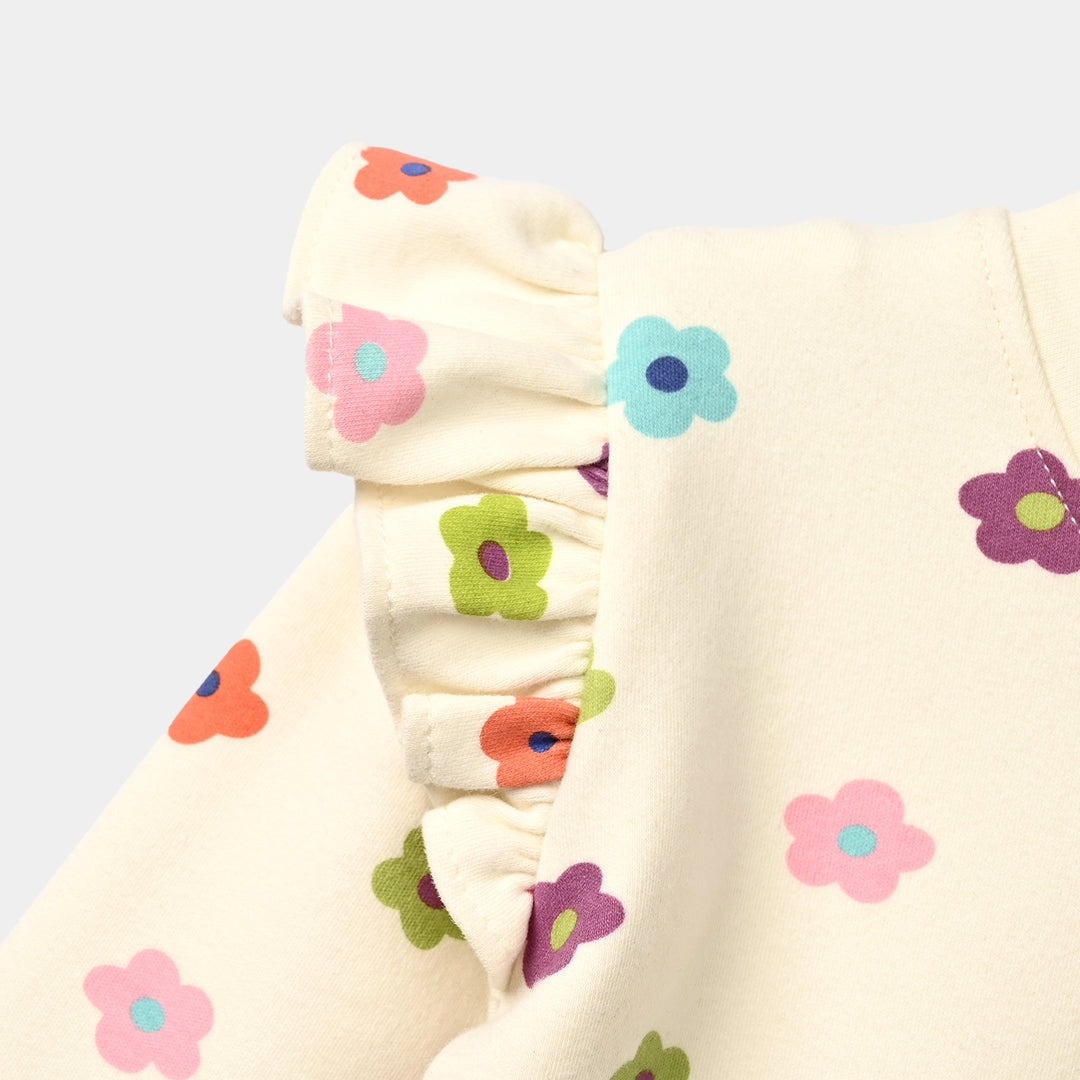 Infant Girls Cotton Jersey 2Pcs Suit Little one-White