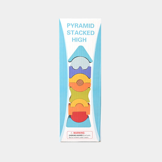 Wooden Puzzle Building Blocks Pyramid Stack for Kids