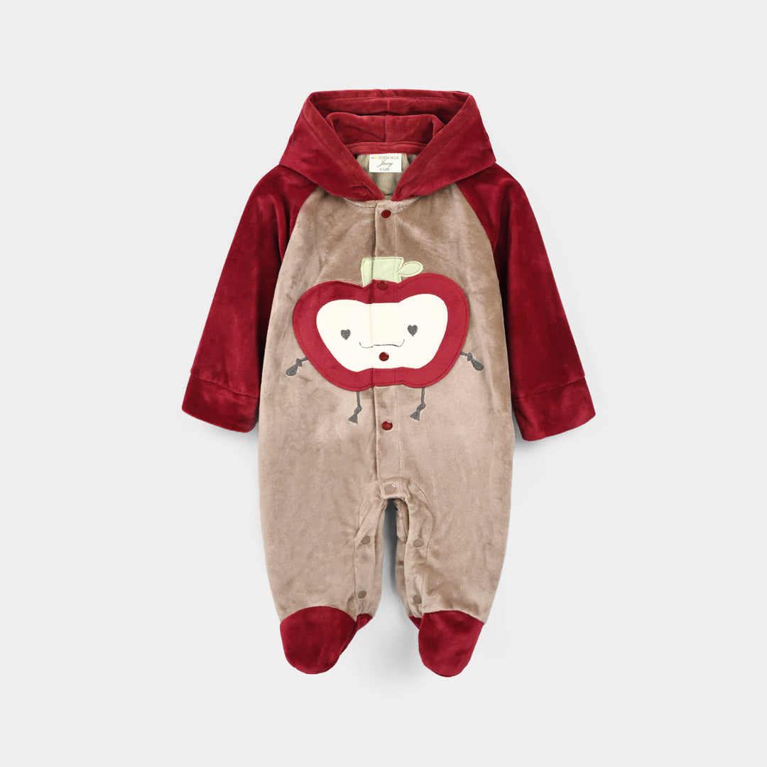 Infant Girls Velour Knitted Romper 319 - 092- Red.Brown