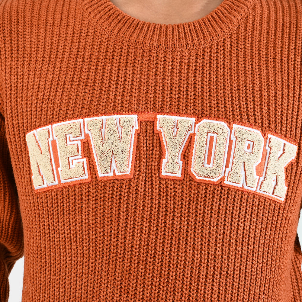 Boys Feather-Acrylic Sweater-New York-BROWN