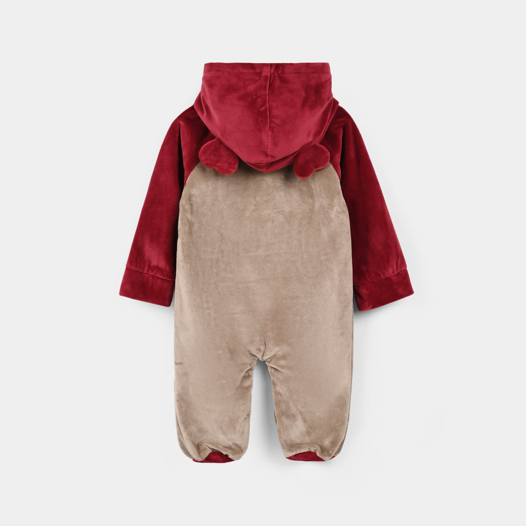 Infant Girls Velour Knitted Romper 319 - 092- Red.Brown