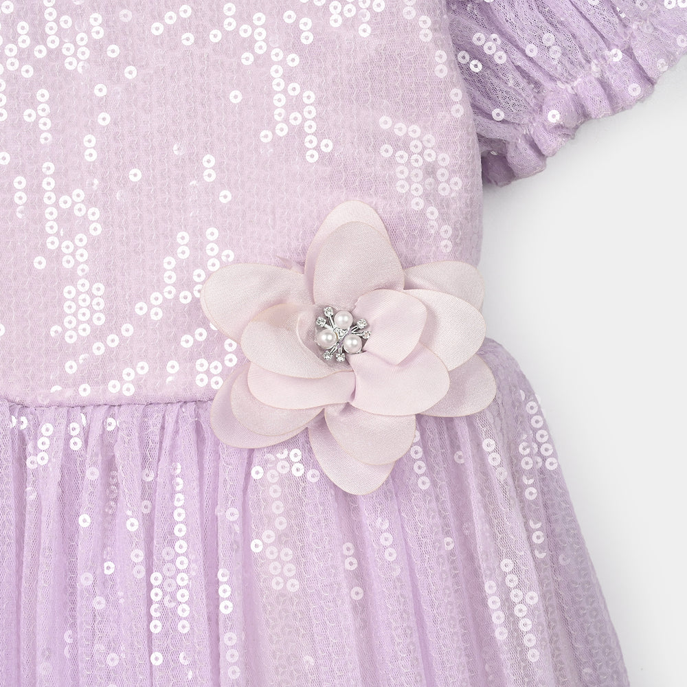 Girls Sequence Fancy Frock- Fairy Glow-Lilac