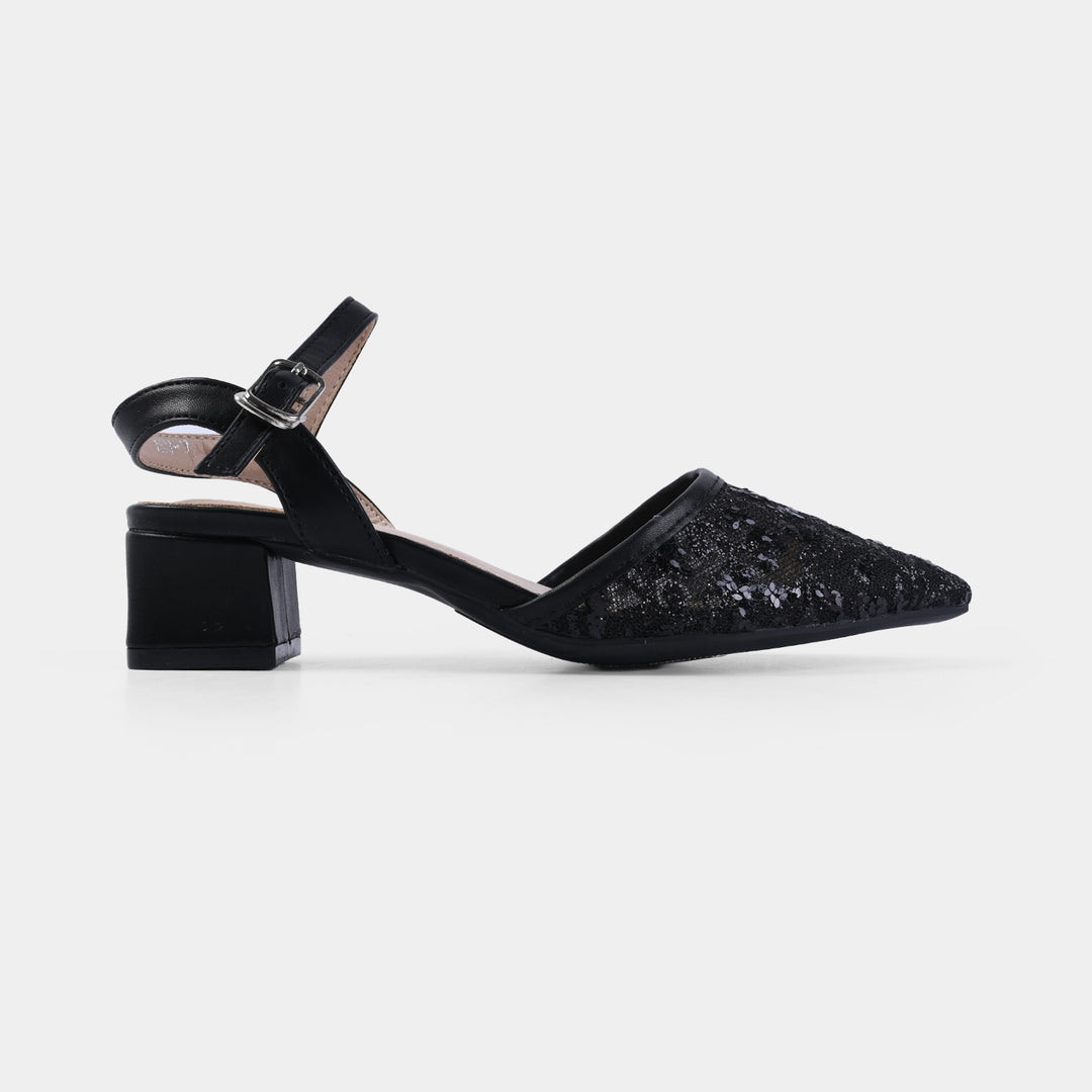 Girls Pumps Heels 1608-19-BLACK