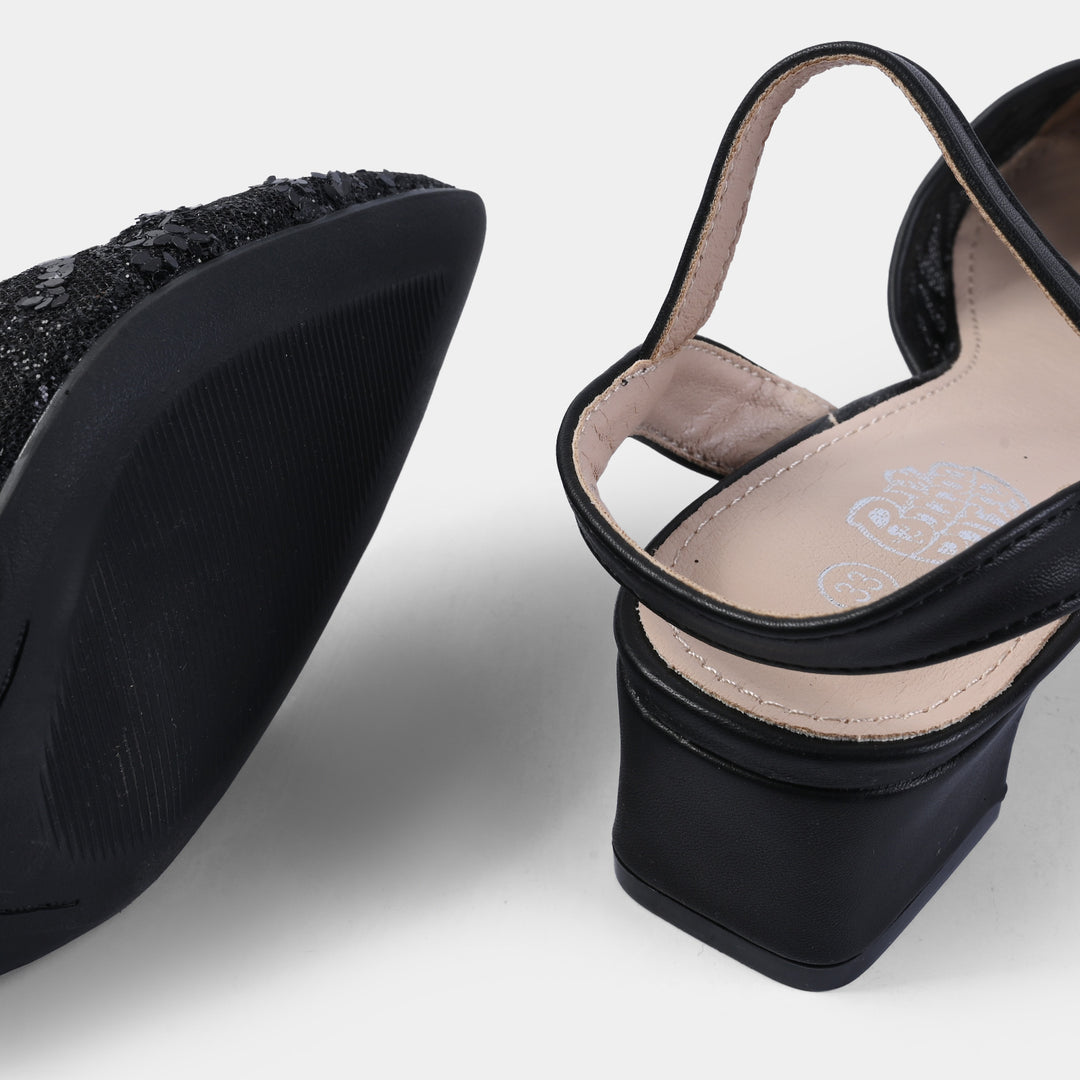 Girls Pumps Heels 1608-19-BLACK