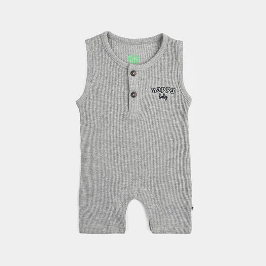 Infant Boys Thermal Romper Happy Baby-Heater.Grey