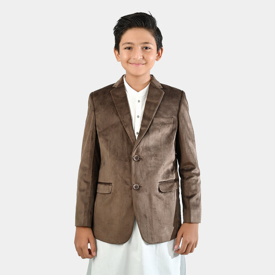 Boys Suede Blazer-Light BROWN