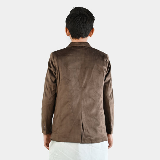 Boys Suede Blazer-Light BROWN