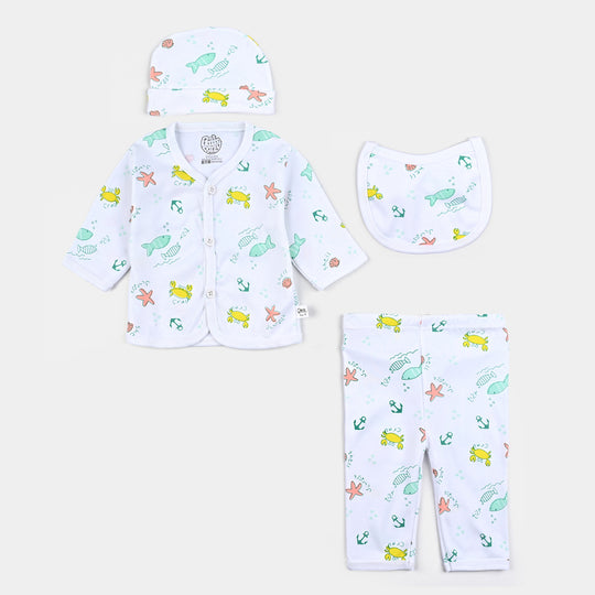 Baby Winter Suit Fish Green 4PCs | 0-3M