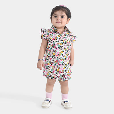 Infant Girls Cotton Poplin Woven Suit-Multi