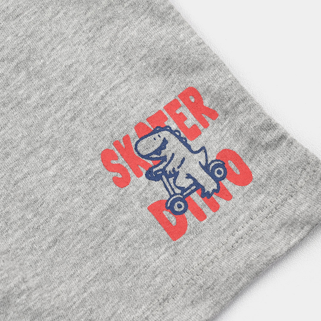 Infant Boys Jersey/Terry Short Skater Dino-Heater.Grey