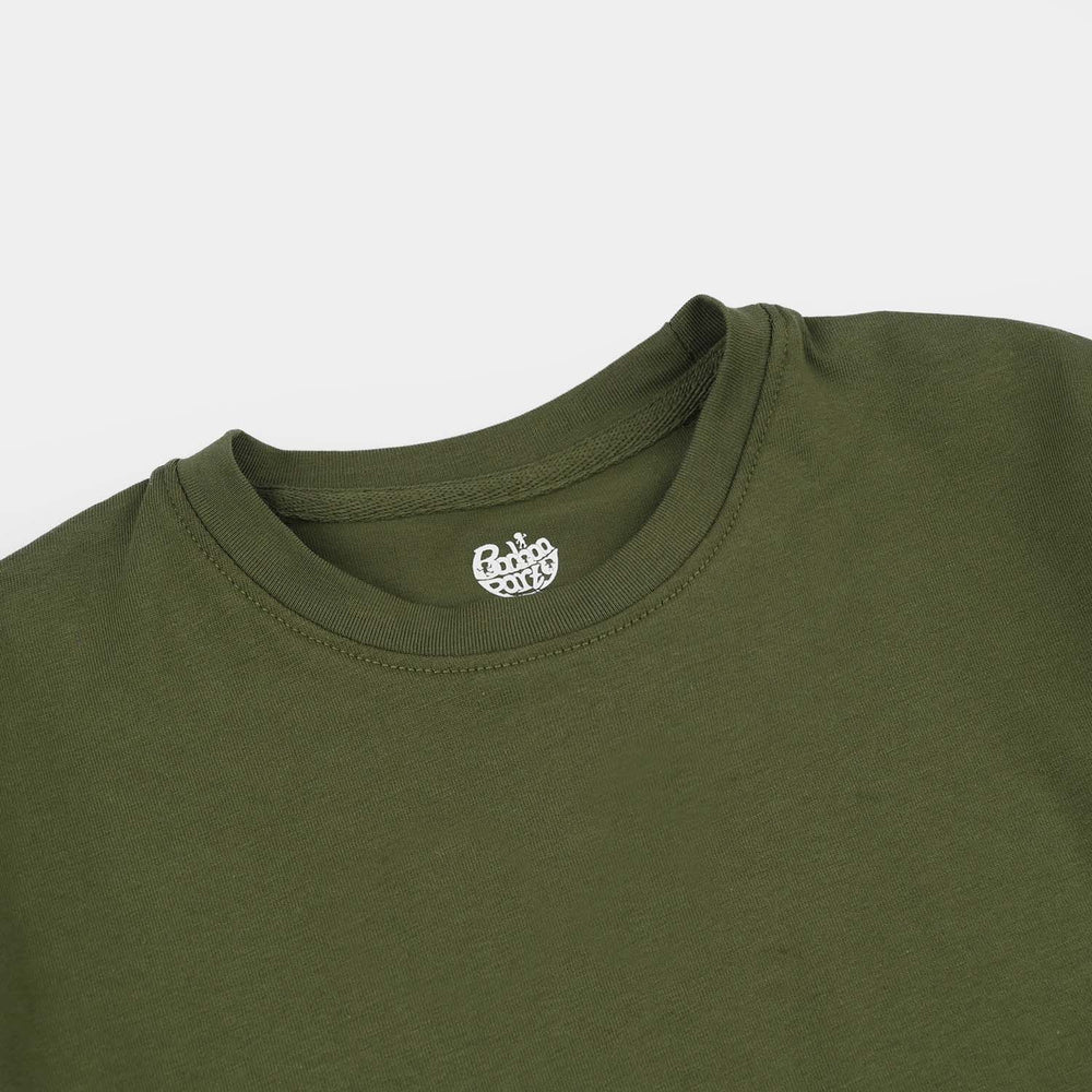 Boys Lycra Jersey Basic T-Shirt - Chive/Green