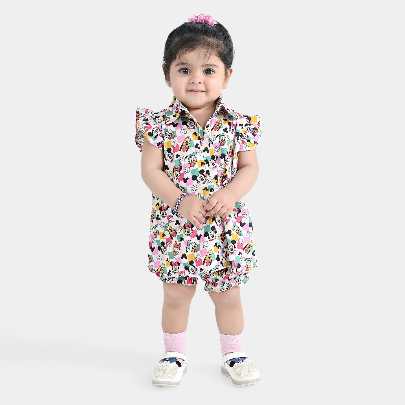 Infant Girls Cotton Poplin Woven Suit-Multi