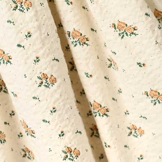 Infant Girls Cotton Viscose Casual Frock Vintage Flora-OFF-White