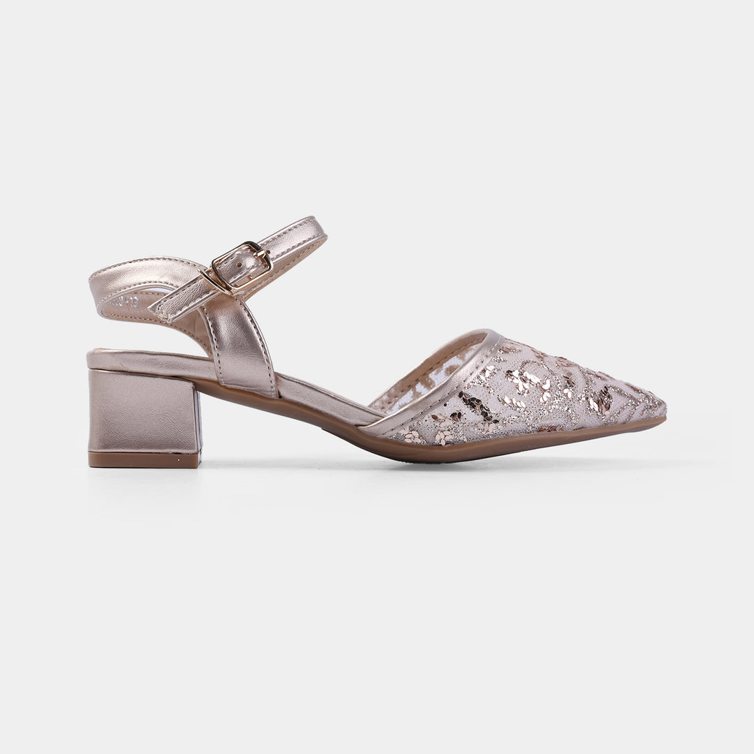 Girls Pumps Heels 1608-19-CHAMPAGNE