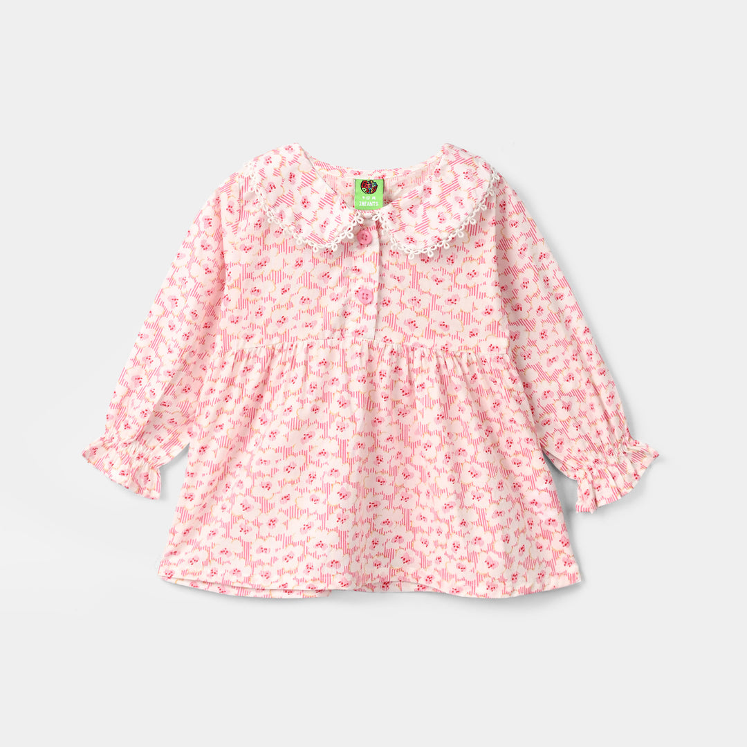 Infant Girls CVC Casual Top Lotus-White