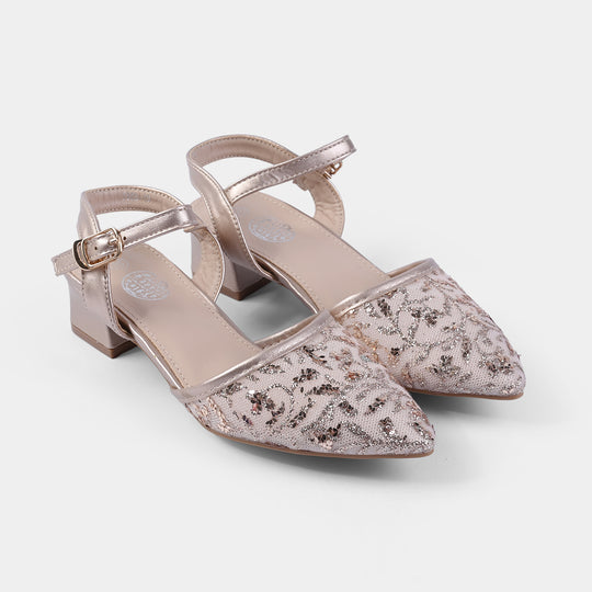Girls Pumps Heels 1608-19-CHAMPAGNE