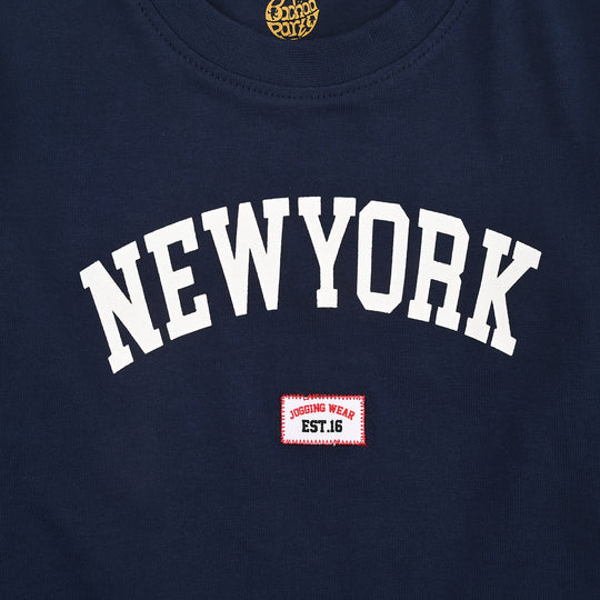 Boys Cotton Jersey T-Shirt H/S Newyork-NAVY