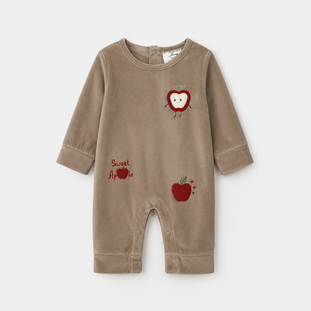 Infant Girls Velour Knitted Romper 319 - 091- Brown