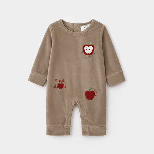 Infant Girls Velour Knitted Romper 319 - 091- Brown
