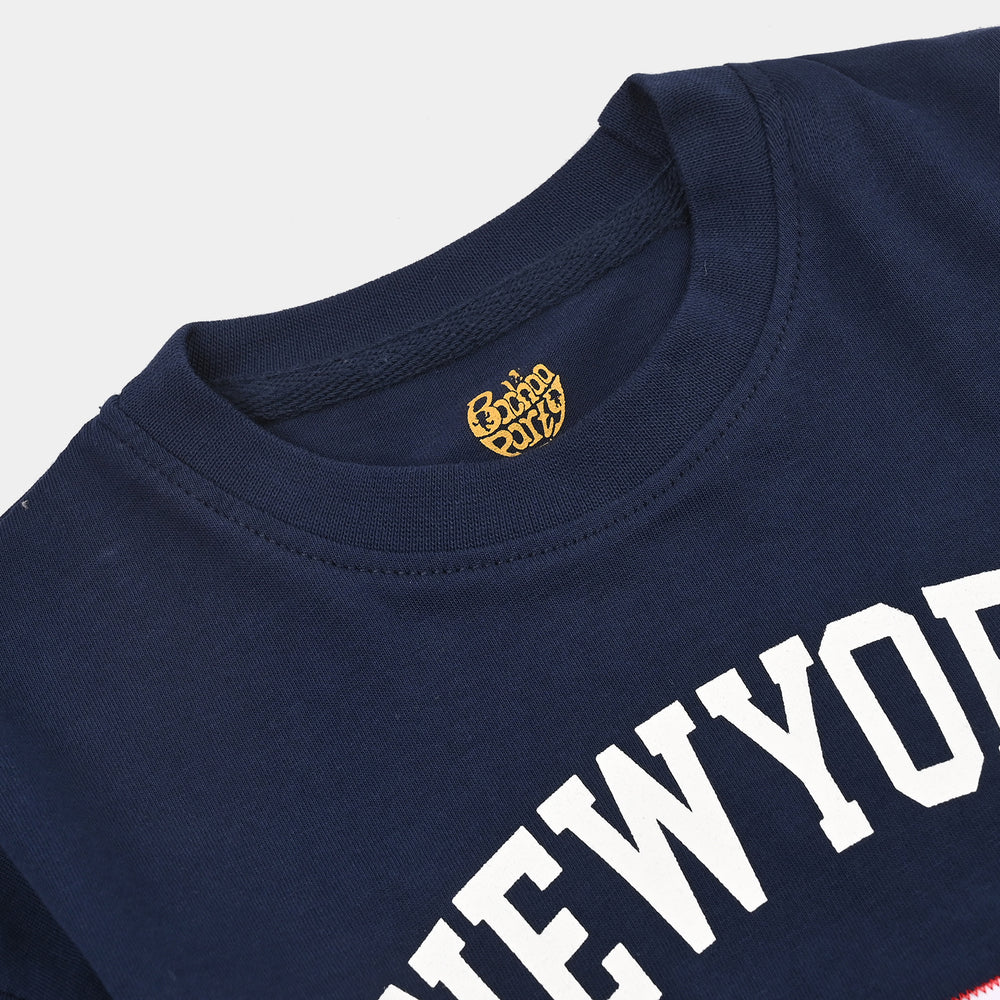 Boys Cotton Jersey T-Shirt H/S Newyork-NAVY