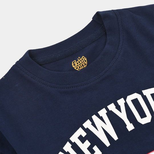 Boys Cotton Jersey T-Shirt H/S Newyork-NAVY