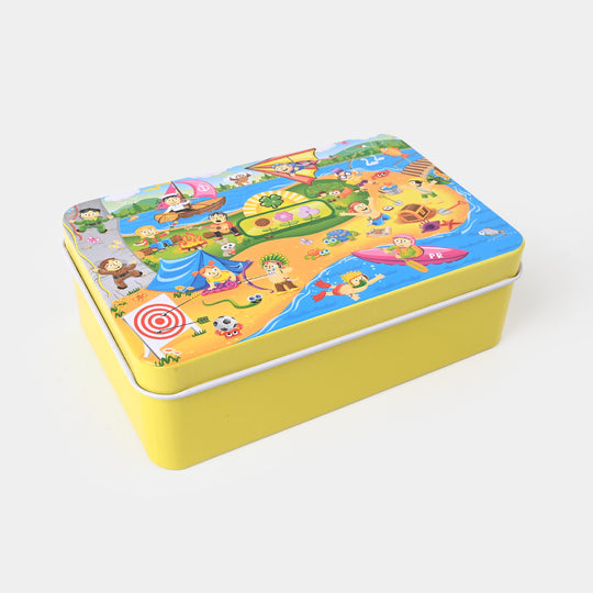 Wooden Puzzle Tin Box Play Set