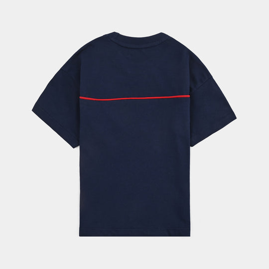 Boys Cotton Jersey T-Shirt H/S Newyork-NAVY
