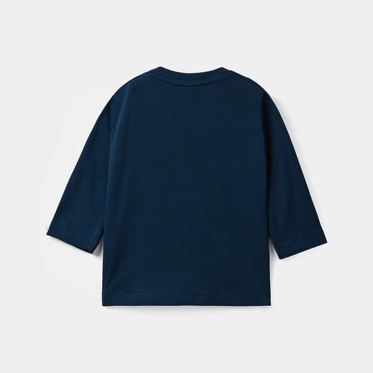 Infant Boys Cotton Jersey T-Shirt F/S Baby Elephant-Sailr.Blue