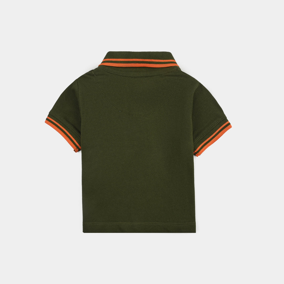 Infant Boys Cotton PK Polo Jungle Family-Rifle.Green