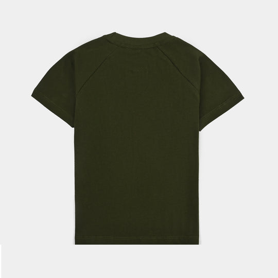 Boys Cotton PK T-Shirt H/S Soccer Team-Rifle.Green
