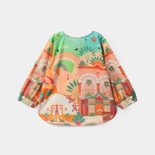 Girls Cotton Casual Top Jashan-E-Azadi-Multi