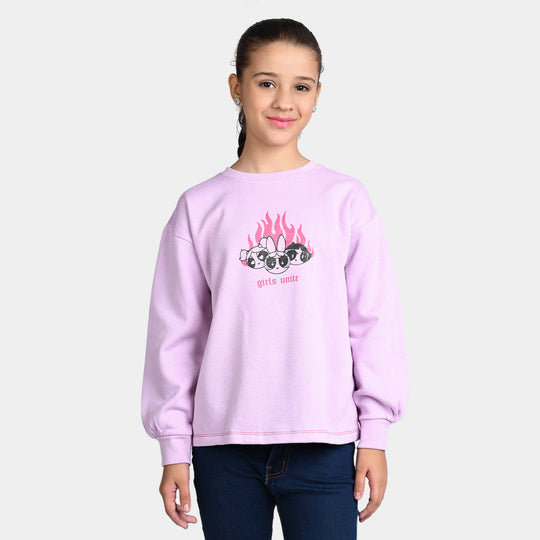 Girls Fleece Sweatshirt Unite- Purple